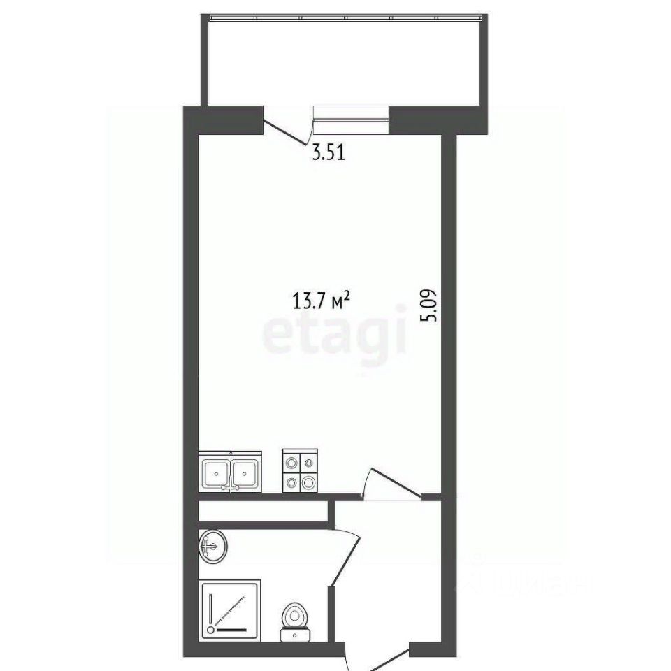 Продажа студии Мурино, площадь Привокзальная, 5Ак2