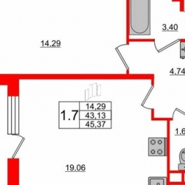 Продажа 2-комн квартиры на вторичном рынке Комендантский пр-кт,  д. 66,  к. 1 стр 1