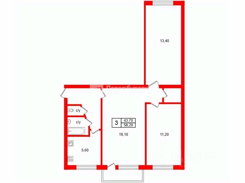 Продажа 3-комн квартиры на вторичном рынке с. Русско-Высоцкое, 7