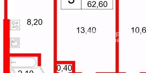 3-комн квартира улица Тельмана, 40