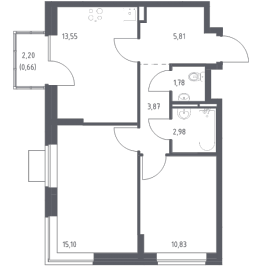 Продажа 2-комн квартиры в новостройке Богданиха д., Красная Слобода ул.,  к. 10.1