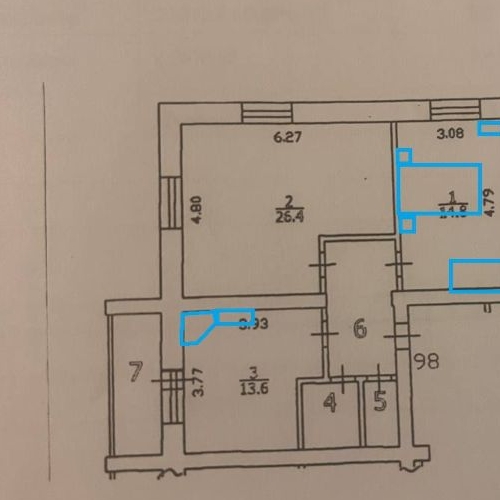2-комн квартира Нахабино пгт, улица Красноармейская, 44к1