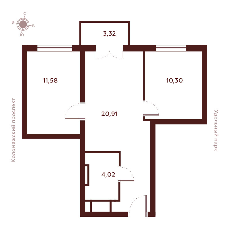 Продажа 2-комн квартиры в новостройке Санкт-Петербург г., Коломяжский пр-кт,  к. 1