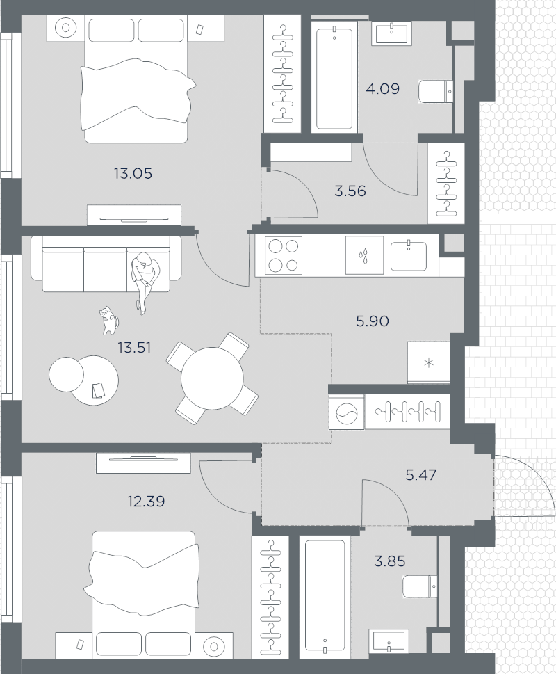 Продажа 2-комн квартиры в новостройке Москва г., Веткина ул.,  к. Башня-А