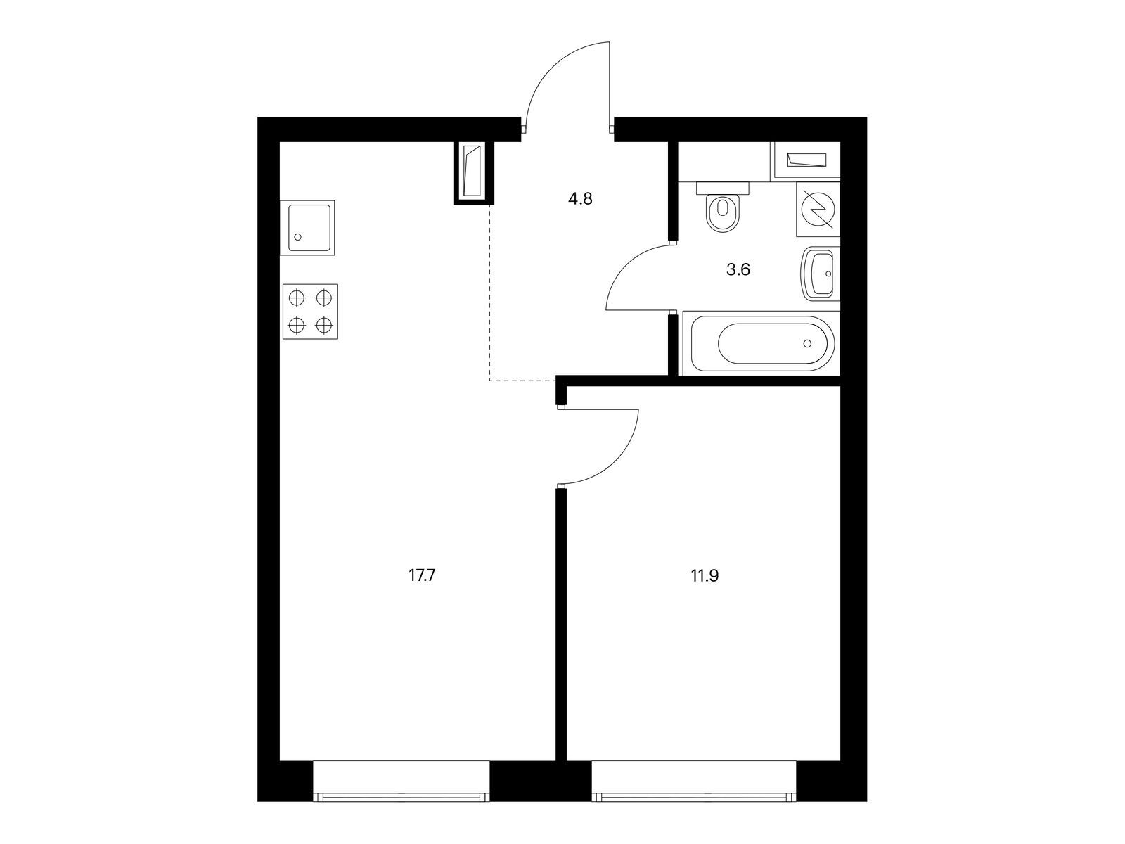 Продажа 1-комн квартиры в новостройке ул. Полярная, вл. 39