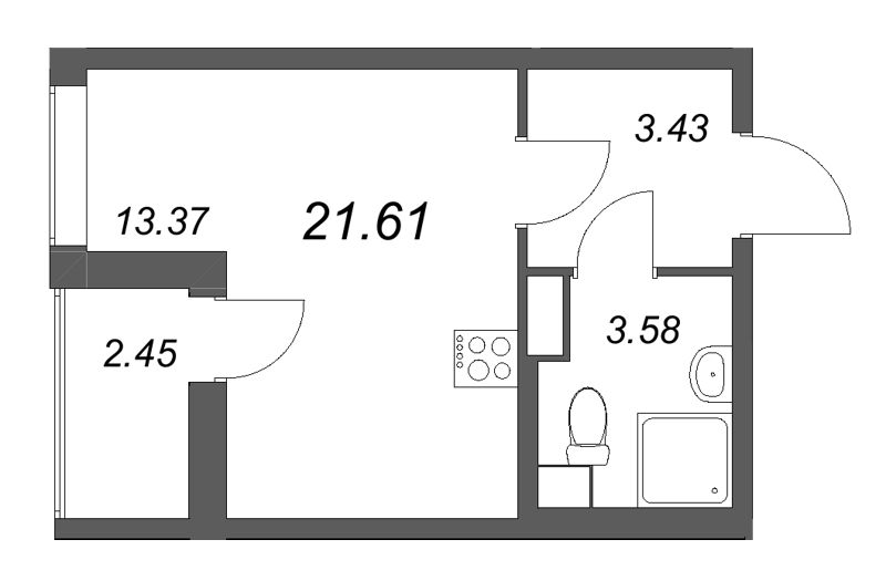 Продажа студии Санкт-Петербург г., Тамбасова ул.,  к. 2.1