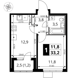 Продажа 1-комн квартиры в новостройке Мосрентген пос., Проектируемый проезд № 7502,  к. 3