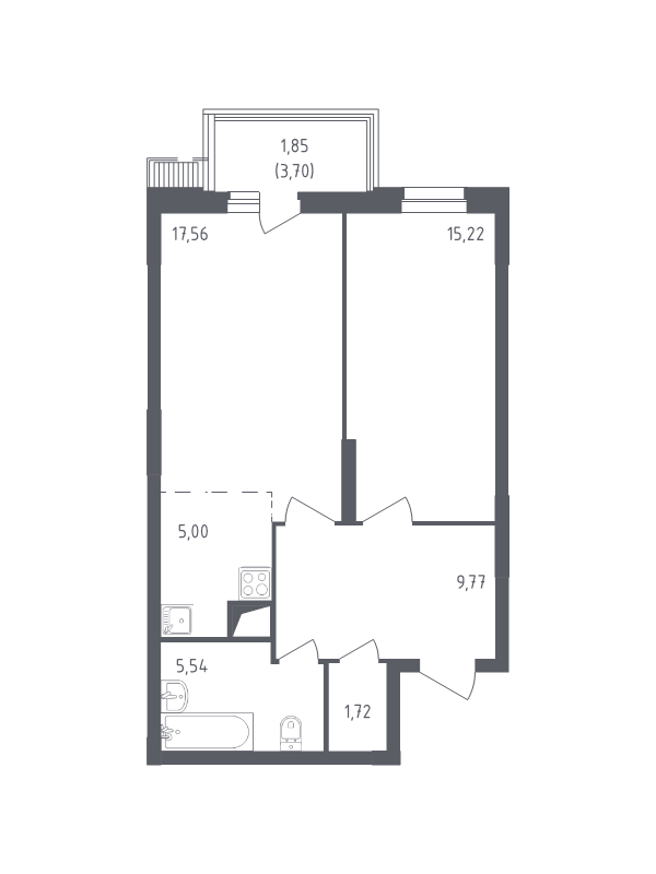 Продажа 1-комн квартиры в новостройке Егорово п., Колхозная ул.,  к. 1