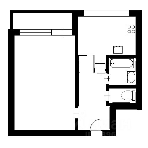 1-комн квартира улица Симонова, 12/9