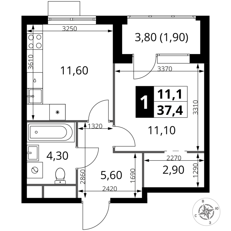 Продажа 1-комн квартиры в новостройке Химки г., Олимпийская ул.,  к. 1.3