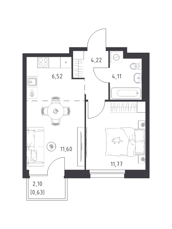 Продажа 1-комн квартиры в новостройке Кокошкино д.п., Проектируемый проезд № 7008,  к. 35