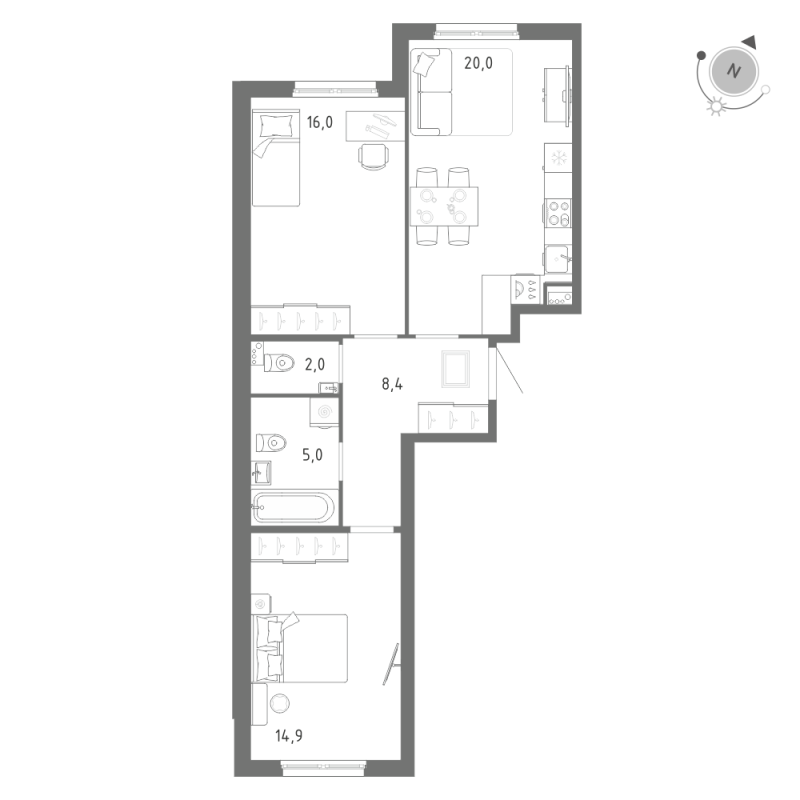 Продажа 2-комн квартиры в новостройке Шушары п., Школьная ул.,  к. 1