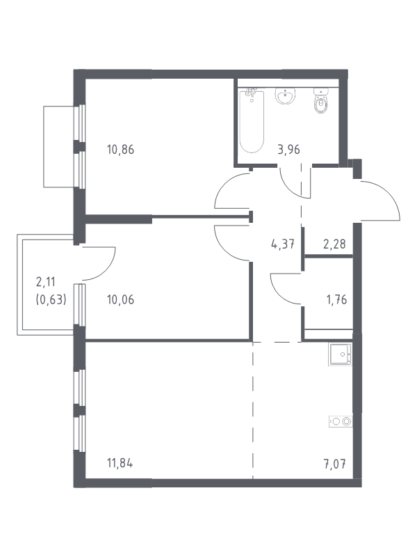 Продажа 2-комн квартиры в новостройке Мисайлово д., Молодежный б-р,  к. 19