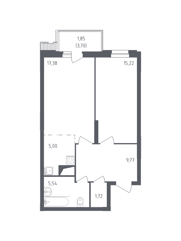 Продажа 1-комн квартиры в новостройке Егорово п., Колхозная ул.,  к. 1