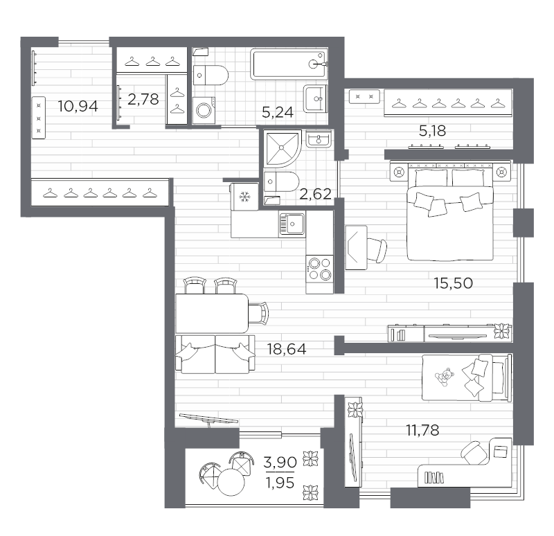 Продажа 2-комн квартиры в новостройке Санкт-Петербург г., Суздальское ш.,  к. 622