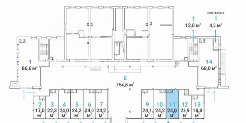 Помещение свободного назначения Новокузьминская 1-я ул,  д. 21,  к. 2