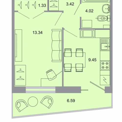 1-комн квартира Бугры, Тихая улица,  д. 13,  к. 1