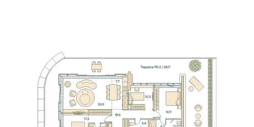 3-комн квартира Москва г., Звенигородская ул.,  к. 1