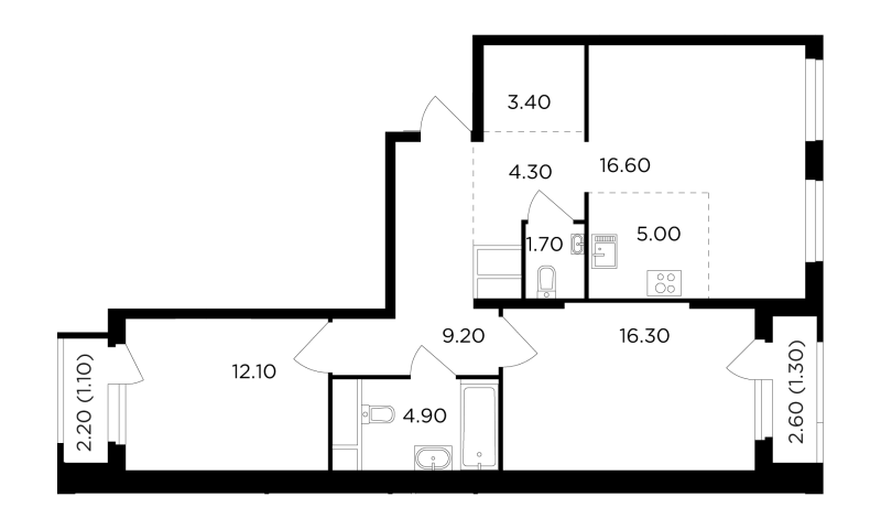 Продажа 2-комн квартиры в новостройке Картмазово д., Картмазовские Пруды ул.,  к. 5