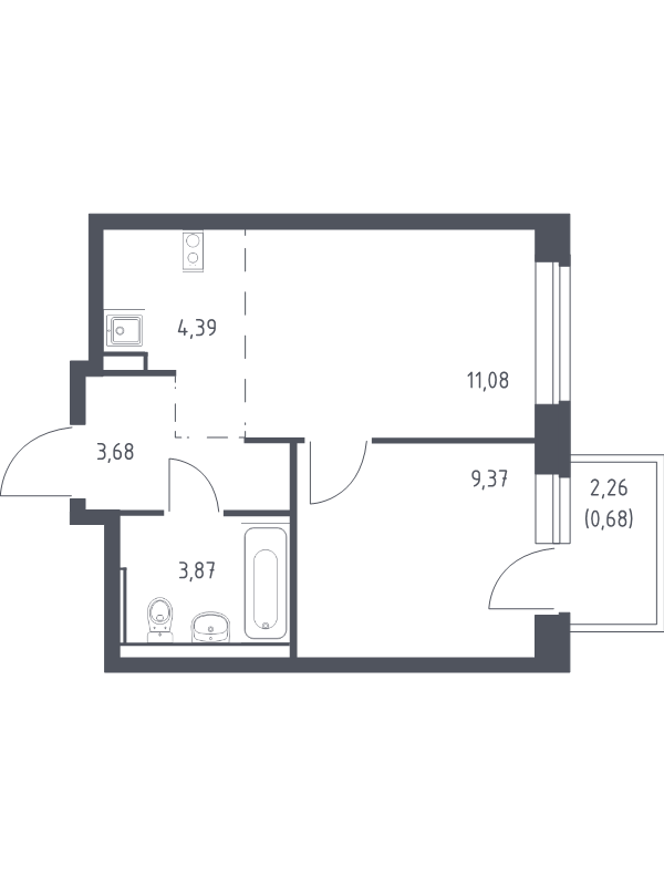 Продажа 1-комн квартиры в новостройке Егорово п., Колхозная ул.,  к. 3.1