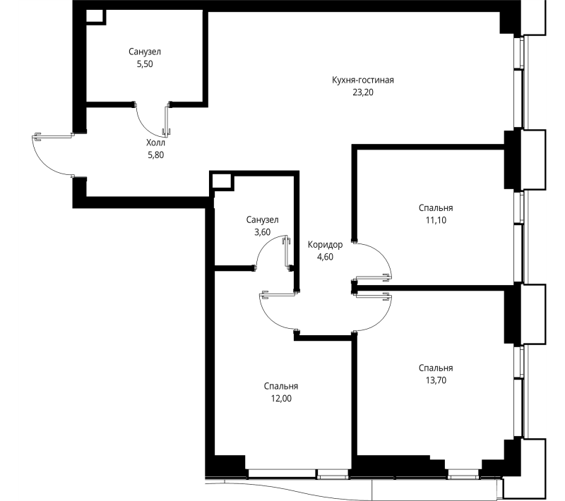Продажа 3-комн квартиры в новостройке Москва г., Вишнёвая ул.,  к. 6