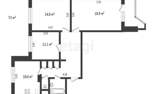 Продажа 3-комн квартиры на вторичном рынке Белореченская улица,  д. 30
