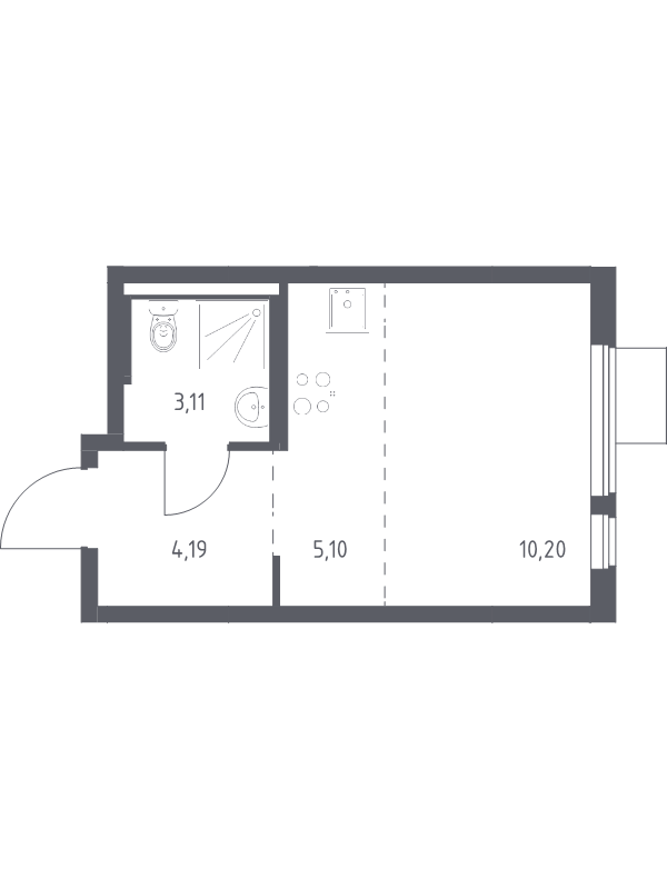 Продажа студии Коробово д., 10 км до МКАД,  к. 8.2