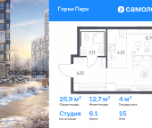 Продать Квартиры в новостройке деревня Коробово, ЖК Горки Парк, 6.1   