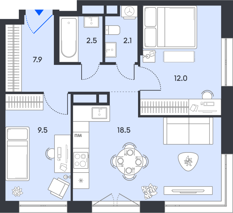 Продажа 2-комн квартиры в новостройке Москва г., Рязанский пр-кт,  к. 2.3