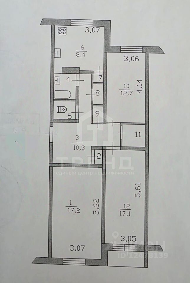 Продажа 3-комн квартиры на вторичном рынке пос. Красная Долина, 36