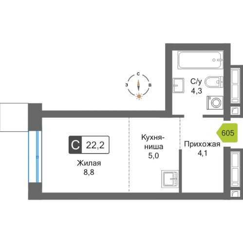 Студия Красногорск г., Черневская ул.,  к. 1