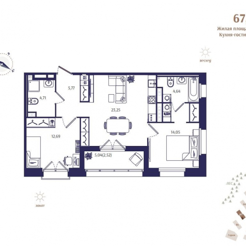 2-комн квартира Зеленогорск г., Кривоносовская ул.,  к. В5