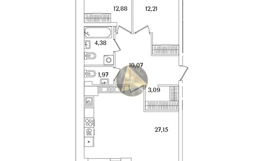 Продажа 2-комн квартиры на вторичном рынке Октябрьская наб