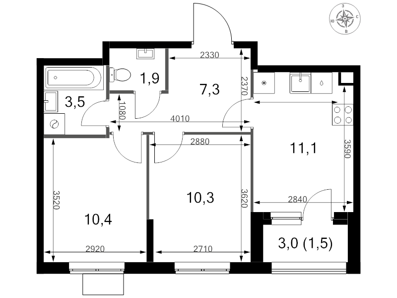 Продажа 2-комн квартиры в новостройке Москва г., Амурская ул.,  к. 3