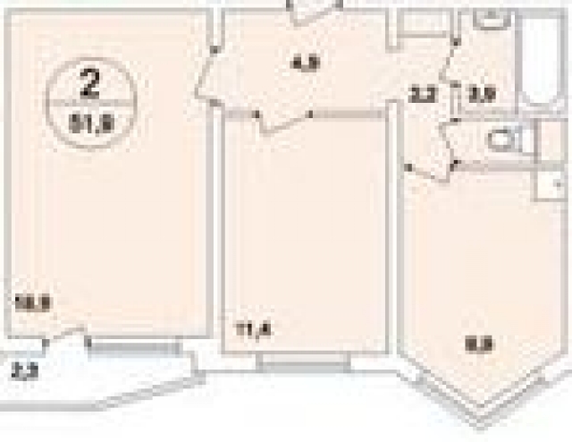 Планировка ЖК Град Московский, 30.3 м2