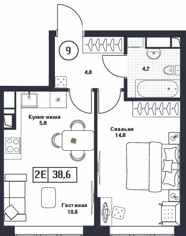 Продажа 1-комн квартиры в новостройке Пушкино г., Нижняя ул.,  к. 1