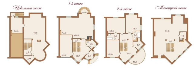 Планировка ЖК Ильинка,  м2