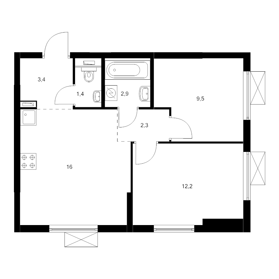 Продажа 2-комн квартиры в новостройке Котельники г., Кузьминская ул.,  к. 9