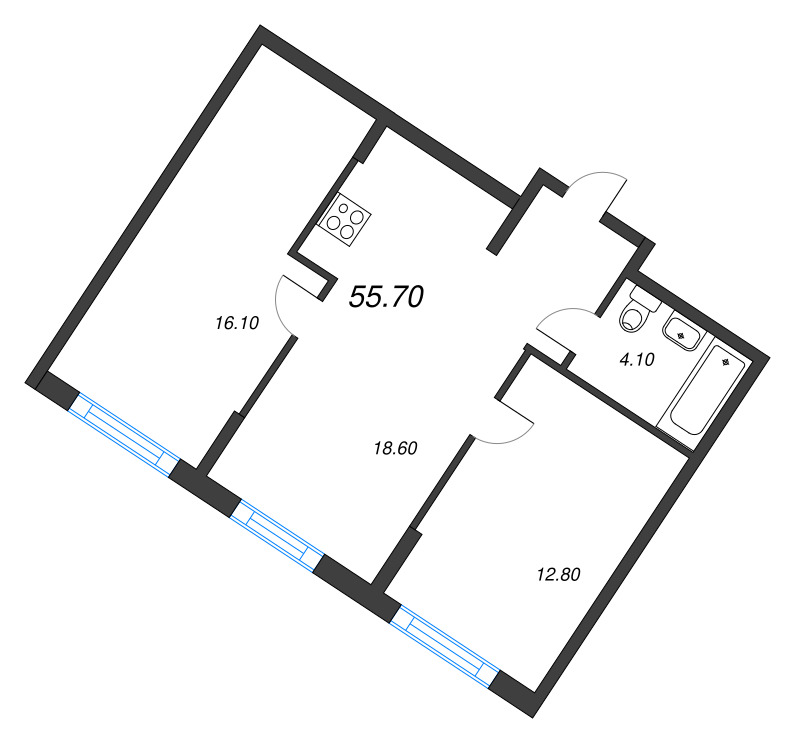 Продажа 2-комн квартиры в новостройке Мурино п., Южный проезд,  к. 1.10.1