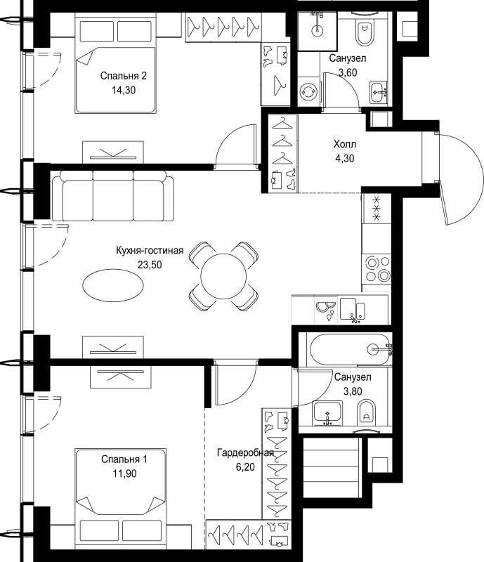 Продажа 2-комн квартиры в новостройке Москва г.,  Волоколамское ш.,  к. Pacific 4