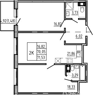 Продажа 2-комн квартиры на вторичном рынке Сестрорецк г, Инструментальщиков ул,  д. 18 с1