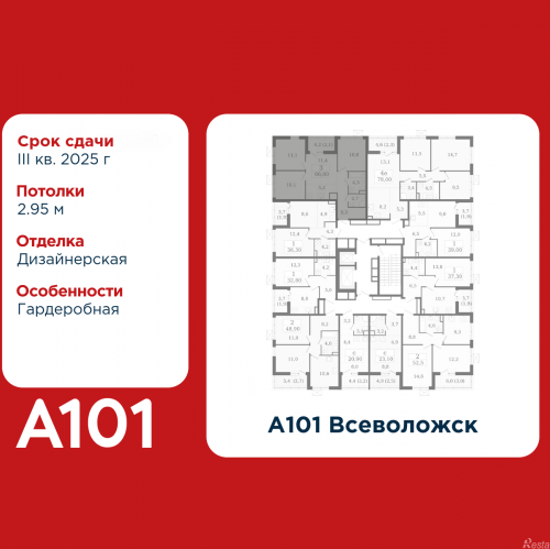 3-комн квартира Всеволожск г