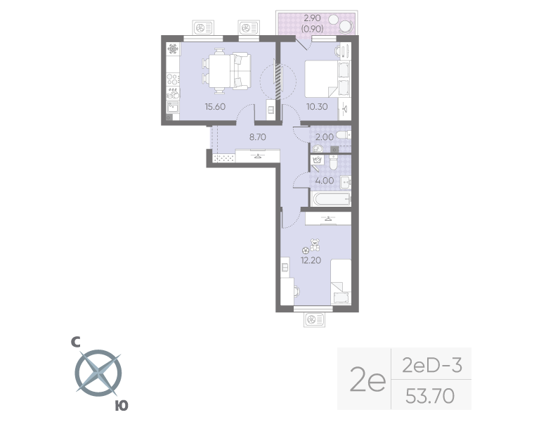 Продажа 2-комн квартиры в новостройке Санкт-Петербург г., Пискаревский пр-кт,  к. 19