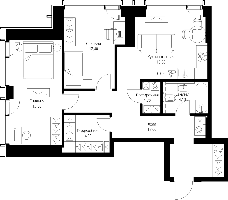Продажа 2-комн квартиры в новостройке Москва г., Верейская ул.,  к. 1.6