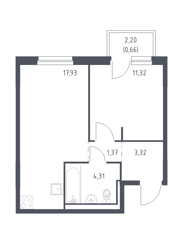 Продажа 1-комн квартиры в новостройке Новосаратовка д., Покровская Дорога ул.,  к. 1.1