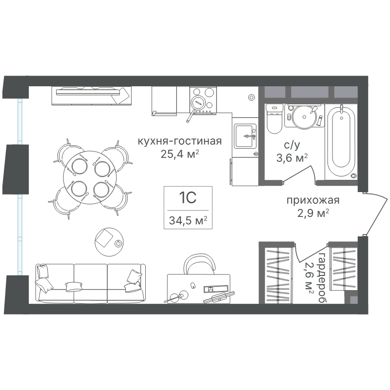 Продажа студии Москва г., Кирпичный пер.,  к. 1
