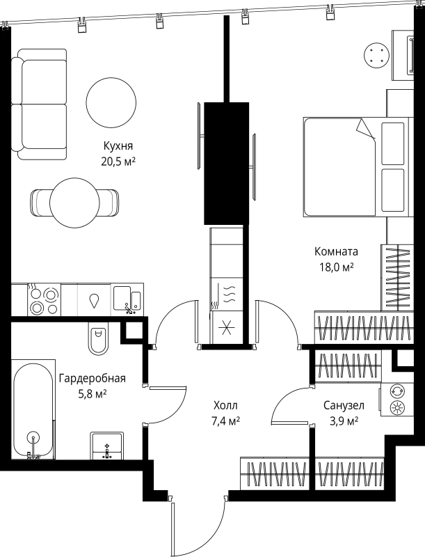Продажа 1-комн квартиры в новостройке Москва г., 1-й Красногвардейский проезд,  к. 1
