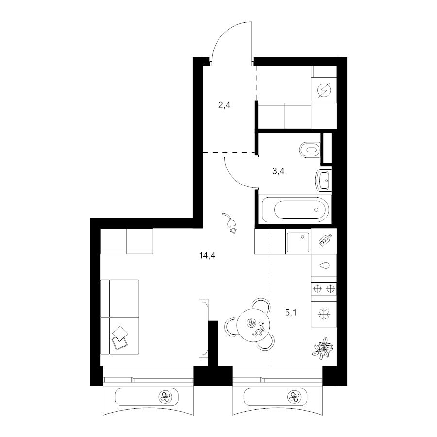Продажа студии Москва г., Алтуфьевское ш.,  к. 1.1