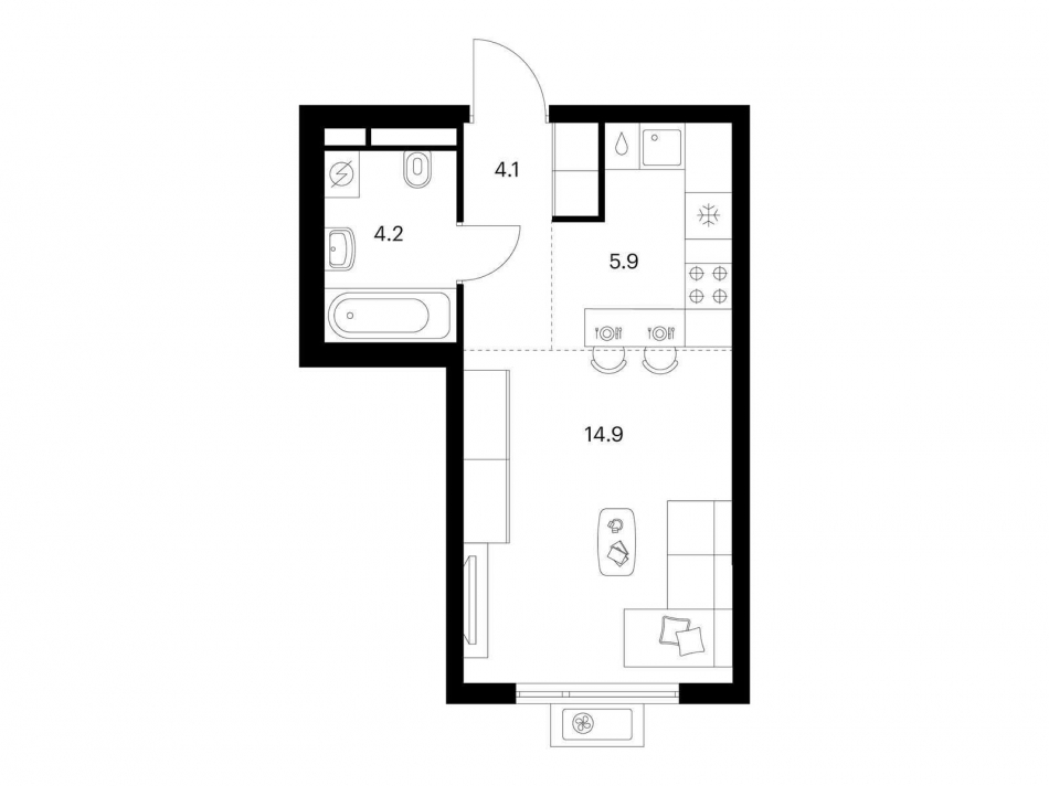 Продажа студии Середневский лес, корп. 2.1.1