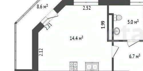 1-комн квартира улица Шаврова, 13к1